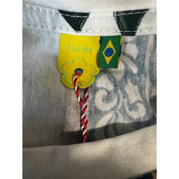 Farm Rio Brazil blue botanical floral t-shirt dress M cottagecore vacation (M) - Picture 5 of 9